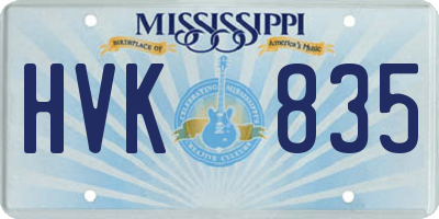 MS license plate HVK835