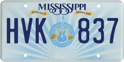 MS license plate HVK837