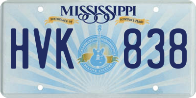 MS license plate HVK838