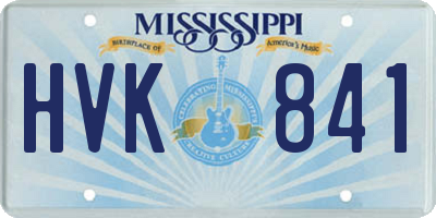 MS license plate HVK841
