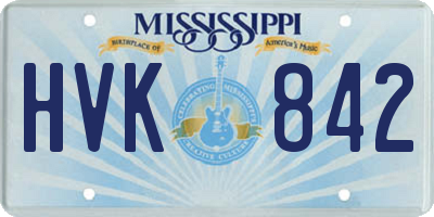 MS license plate HVK842