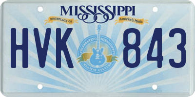 MS license plate HVK843