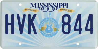 MS license plate HVK844