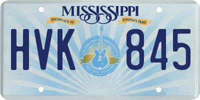MS license plate HVK845