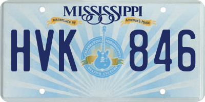 MS license plate HVK846