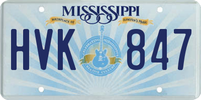MS license plate HVK847