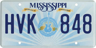 MS license plate HVK848