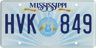 MS license plate HVK849