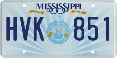 MS license plate HVK851