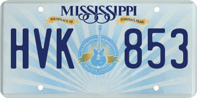 MS license plate HVK853