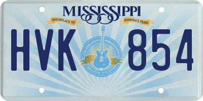 MS license plate HVK854