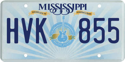 MS license plate HVK855