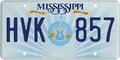MS license plate HVK857