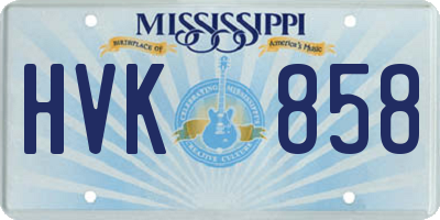 MS license plate HVK858