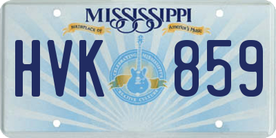 MS license plate HVK859