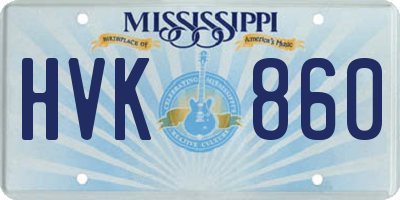 MS license plate HVK860