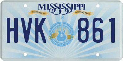 MS license plate HVK861