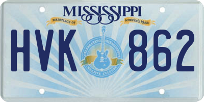 MS license plate HVK862