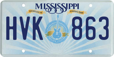 MS license plate HVK863