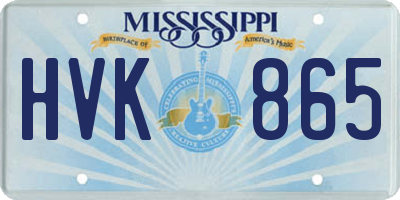 MS license plate HVK865