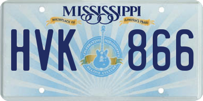 MS license plate HVK866
