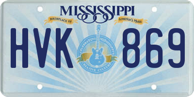 MS license plate HVK869