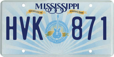 MS license plate HVK871