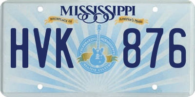 MS license plate HVK876