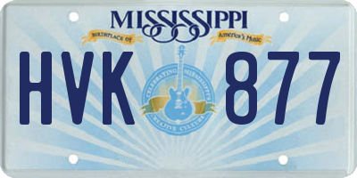 MS license plate HVK877