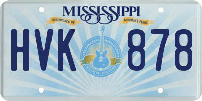 MS license plate HVK878