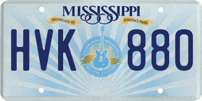 MS license plate HVK880