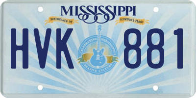 MS license plate HVK881