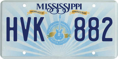MS license plate HVK882