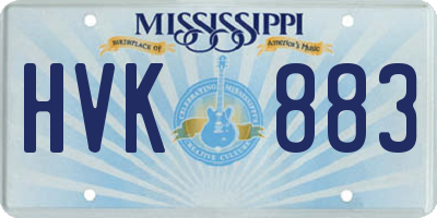 MS license plate HVK883