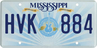 MS license plate HVK884