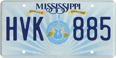 MS license plate HVK885