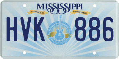 MS license plate HVK886