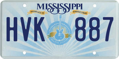MS license plate HVK887