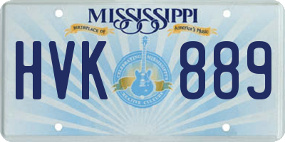 MS license plate HVK889