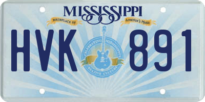 MS license plate HVK891