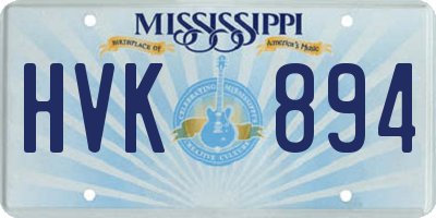 MS license plate HVK894