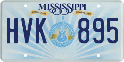 MS license plate HVK895