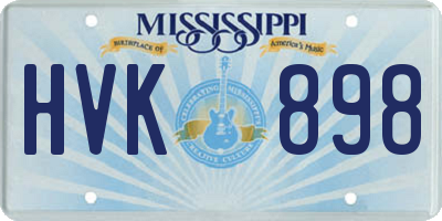 MS license plate HVK898