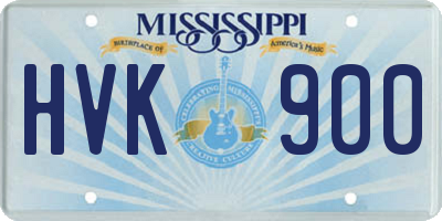 MS license plate HVK900