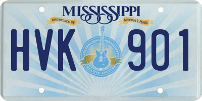 MS license plate HVK901