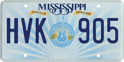 MS license plate HVK905