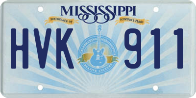 MS license plate HVK911