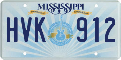 MS license plate HVK912