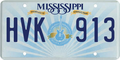 MS license plate HVK913
