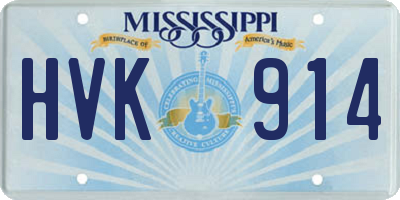 MS license plate HVK914